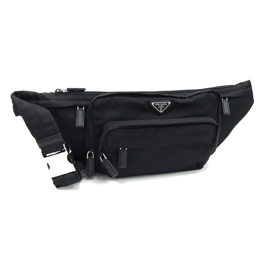 Prada Body Bag Nylon Leather Black - Picture 1 of 9